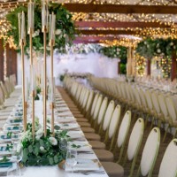 luxurious terrace decorated with lights and floral garlands - garden decoration stock pictures, royalty-free photos & images