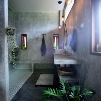 luxury concrete and tile bathroom - home decoration stock pictures, royalty-free photos & images