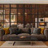 luxury living room at night with sofa, floor lamp and dining room - home decoration stock pictures, royalty-free photos & images