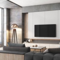 luxury living room with television set - home decoration stock pictures, royalty-free photos & images