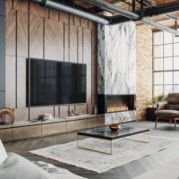 luxury loft living room interior - home decoration stock pictures, royalty-free photos & images