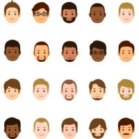 männliche gesichter symbole - hairstyle stock-grafiken, -clipart, -cartoons und -symbole
