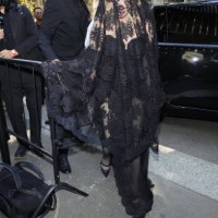 Madonna arrives at the Dolce & Gabbana fashion show during the Milan Womenswear Spring/Summer 2025 on September 21, 2024 in Milan, Italy.