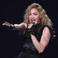 Madonna performs during her Sticky And Sweet Tour at The O2 on July 4, 2009 in London, England.