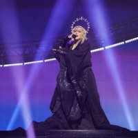 Madonna performs during opening night of The Celebration Tour at The O2 Arena on October 14, 2023 in London, England.