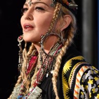 Madonna poses in the press room at the 2018 MTV Video Music Awards at Radio City Music Hall on August 20, 2018 in New York City.