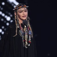 Madonna speaks onstage during the 2018 MTV Video Music Awards at Radio City Music Hall on August 20, 2018 in New York City.