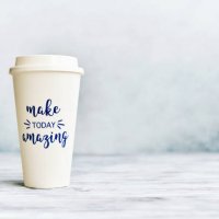 make today amazing coffee cup in bright setting - junk food stock pictures, royalty-free photos & images