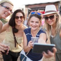 making selfie at summer festival - concert stock pictures, royalty-free photos & images
