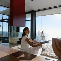 man and woman sitting far apart - home decoration stock pictures, royalty-free photos & images