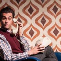 man in retro room answering at the phone - fashion stock pictures, royalty-free photos & images