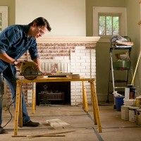 man renovating home interior - home decoration stock pictures, royalty-free photos & images