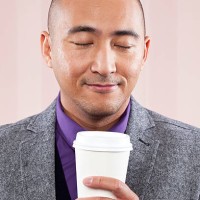man smelling coffee aroma - junk food stock pictures, royalty-free photos & images