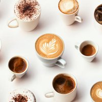 many different types of gourmet coffee, selection - coffee stockfoto's en -beelden