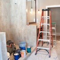 master bathroom in midst of remodeling - home decoration stock pictures, royalty-free photos & images