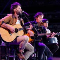 Matt Thomas, Josh McSwain and Scott Thomas of Parmalee perform onstage at the Concert For Carolina Benefit Concert at Bank of America Stadium on...