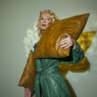 mature older woman in fashionable clothing in a room with ethereal like refractions,russia - fashion stock pictures, royalty-free photos & images