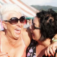 mature women at music festival - concert stock pictures, royalty-free photos & images