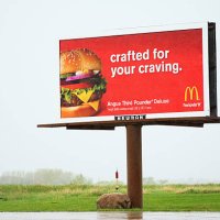 mcdonalds billboard advertising - junk food stock pictures, royalty-free photos & images