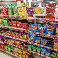 Merida, Mexico, Centro, Oxxo convenience store, Cheetos Doritos snacks chips junk food bags.