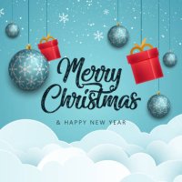 merry christmas and happy new year. hanging blue xmas decorative balls festive realistic decor. - home decoration stock illustrations