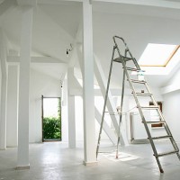 metal ladder in empty house - home decoration stock pictures, royalty-free photos & images