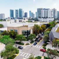 miami design district with luxury designer-brand fashion boutiques, aerial view, miami, florida, usa - fashion stock pictures, royalty-free photos & images
