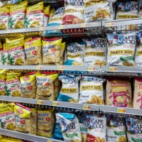 Miami, Florida, Doral, Walmart store, junk food, plantain and potato chips, Cape Cod, Mission and Regal Mariquitas Classic.