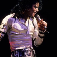 Michael Jackson performs in concert circa 1990.