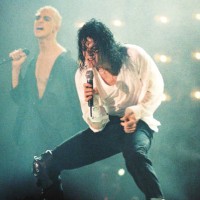 Michael Jackson performs on stage at Wembley Stadium, London on his Dangerous world tour, 20th August 1992.