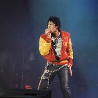 Michael Jackson performs on stage on his BAD tour at Wembley Stadium on 23rd July 1988 in London, United Kingdom.