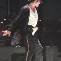 Michael Jackson performs on stage on his HIStory tour in December 1996.