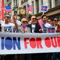 Michael Kors , and other fashion industry leaders begin the Fashion for Our Future march before the rally on the first day of New York Fashion Week...