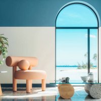 mid-century modern style living room - home decoration stock pictures, royalty-free photos & images
