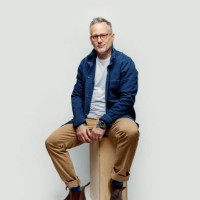 middle-aged hipster man wearing blue jacket - fashion stock pictures, royalty-free photos & images