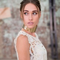 Miki Davis wearing an Ixiah dress and collar during Mercedes-Benz Fashion Week Resort 18 Collections at Carriageworks on May 15, 2017 in Sydney,...
