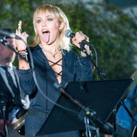 Miley Cyrus performs at the Sunset Marquis on February 08, 2020 in West Hollywood, California.