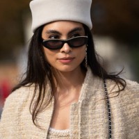 Millan Delaroiere wears Chanel outside the Chanel show during Womenswear Spring/Summer 2025 as part of Paris Fashion Week on October 01, 2024 in...