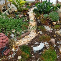 miniature garden - garden decoration stock-fotos und bilder