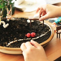 miniature garden decoration - garden decoration stock pictures, royalty-free photos & images