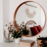 mirror on wall with decoration in bedroom at home - home decoration stock pictures, royalty-free photos & images
