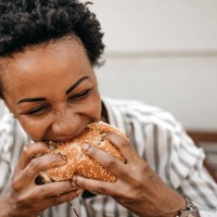 mmm, that was amazing - junk food stock pictures, royalty-free photos & images