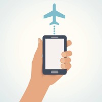 mobile flight - fashion stock illustrations
