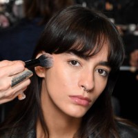 Model backstage ahead of the Hu Bing Selects: Consistence show during London Fashion Week September 2024 at The Store Studios on September 12, 2024...