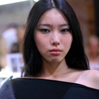 Model backstage ahead of the Mark Fast show during London Fashion Week September 2024 at on September 13, 2024 in London, England.
