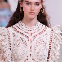Model, fashion details, walks the runway during the Zimmermann Paris Womenswear Spring-Summer 2025 show as part of Paris Fashion Week on September...