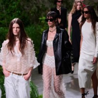 Model on the runway at Gucci Cruise 2025 Fashion Show held at the Tate Modern on May 13, 2024 in London, United Kingdom.