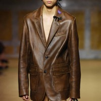 Model on the runway at the COACH Spring 2024 Ready To Wear Fashion Show and dinner event at the New York Public Library on September 7, 2023 in New...