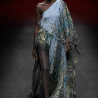 Model on the runway at the Roberto Cavalli Fall RTW 2025 fashion show as part of Milan Fashion Week on February 27, 2025 in Milan, Italy.