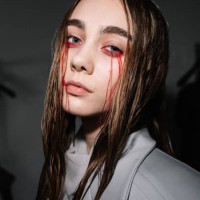 Model poses backstage at the Almaz Fashion Show during the Mercedes-Benz Bucharest Fashion Week 2024 on October 17, 2024 in Bucharest, Romania.